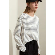 Casual striped cotton t-shirt, view 3 - MRSLM