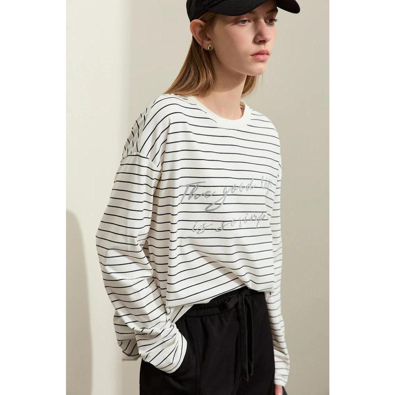 Casual striped cotton t-shirt, view 3 - MRSLM