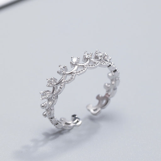 silver crown ring for women - MRSLM
