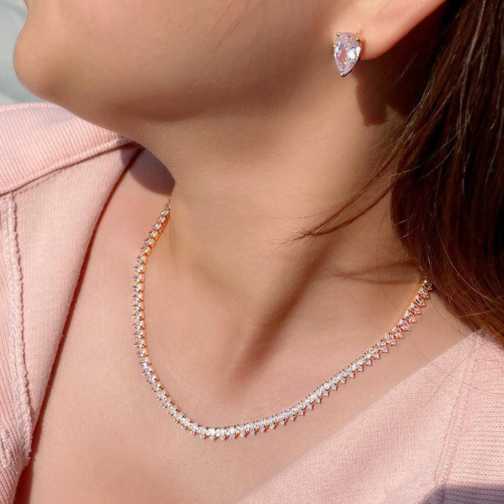 Wedding Dress Personality Necklace Earrings Jewelry Set Chain