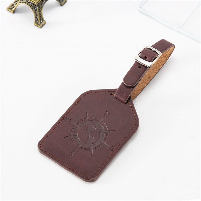 Compass PU leather luggage tag, view 5 - MRSLM
