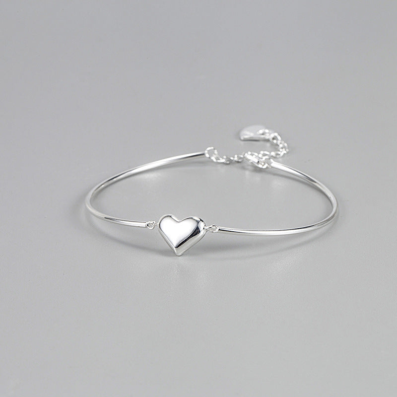 Light Luxury Whole Body Sterling Silver Love Bracelet Ins Niche Design
