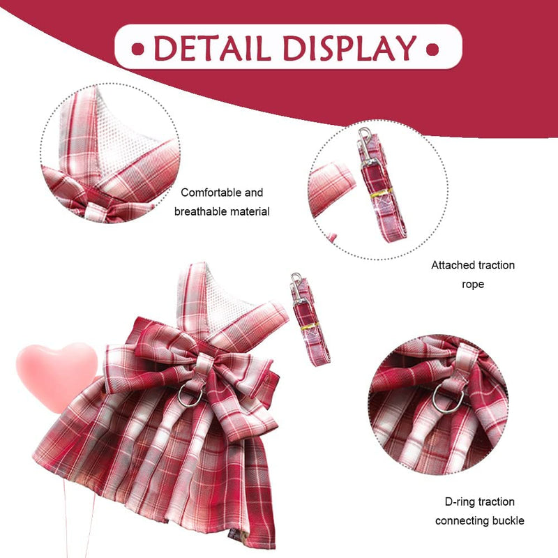 plaid dog dress harness, view 11 - MRSLM