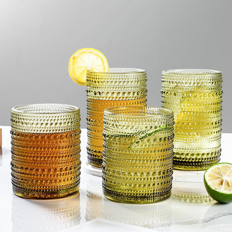 Conjunto de 4 copos retrô com contas