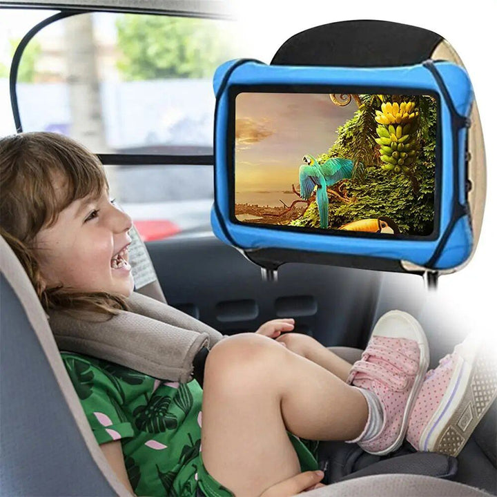 Flexible Silicone Car Headrest Tablet Holder - Perfect for 7-10.9 Inch Tablets, Ideal for Kids' Back Seat Entertainment