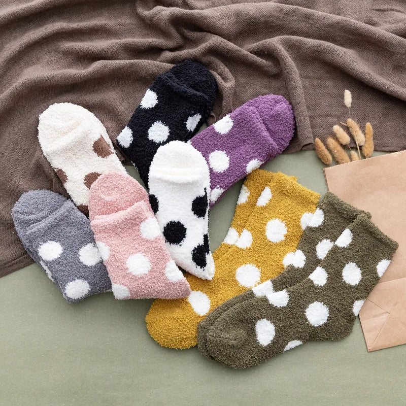 Candy color fluffy dot socks for women, view 10 - MRSLM