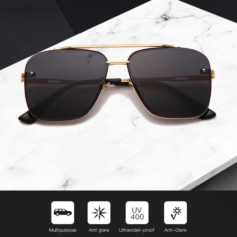 Klassische quadratische Vintage-Sonnenbrille – Luxuriöse UV400-Sonnenbrille mit Metallrahmen für Damen und Herren