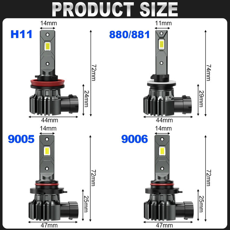 LED headlight and fog light bulbs, view 8 - MRSLM