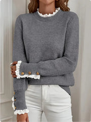 women's lace stitching sweater, view 7 - MRSLM