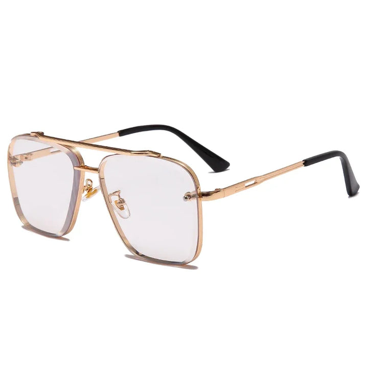 Klassische quadratische Vintage-Sonnenbrille – Luxuriöse UV400-Sonnenbrille mit Metallrahmen für Damen und Herren