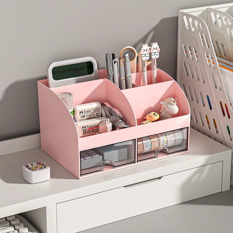 Transparenter Schreibtisch-Organizer im kleinen Schubladenstil