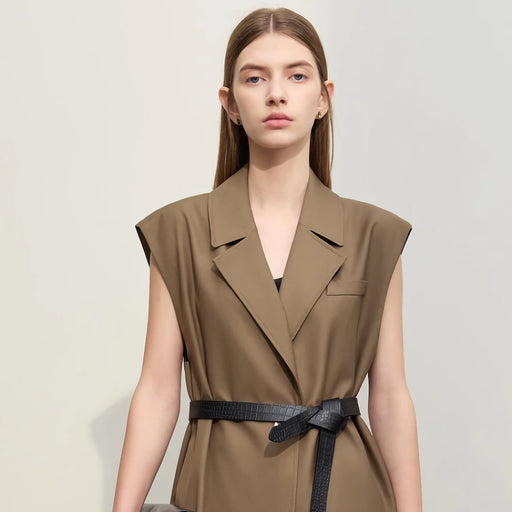 Sleeveless blazer vest for women, view 3 - MRSLM