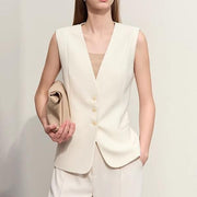 v-neck slim sleeveless vest - MRSLM