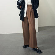 high-waisted drape trousers with side slits, view 2 - MRSLM