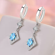 sterling silver oval stone earrings, view 4 - MRSLM