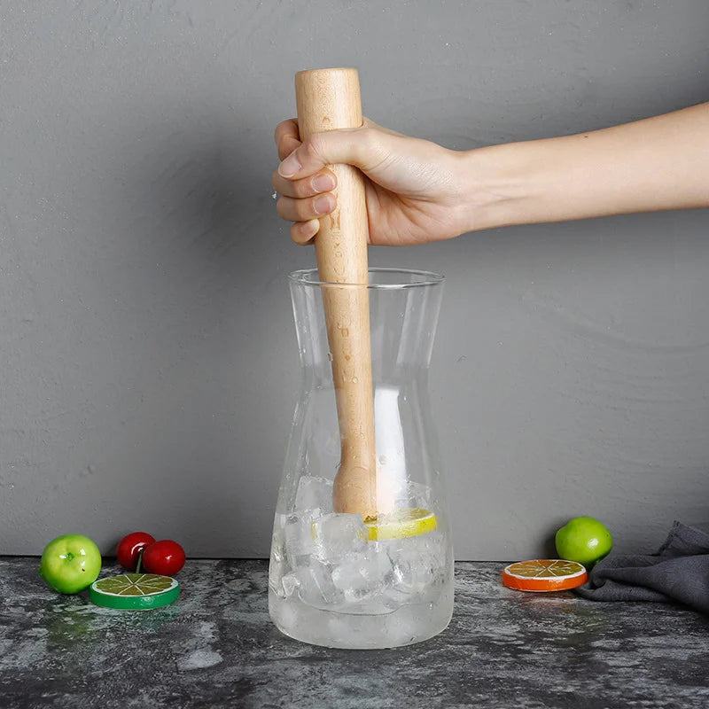 beech wooden cocktail muddler, view 5 - MRSLM