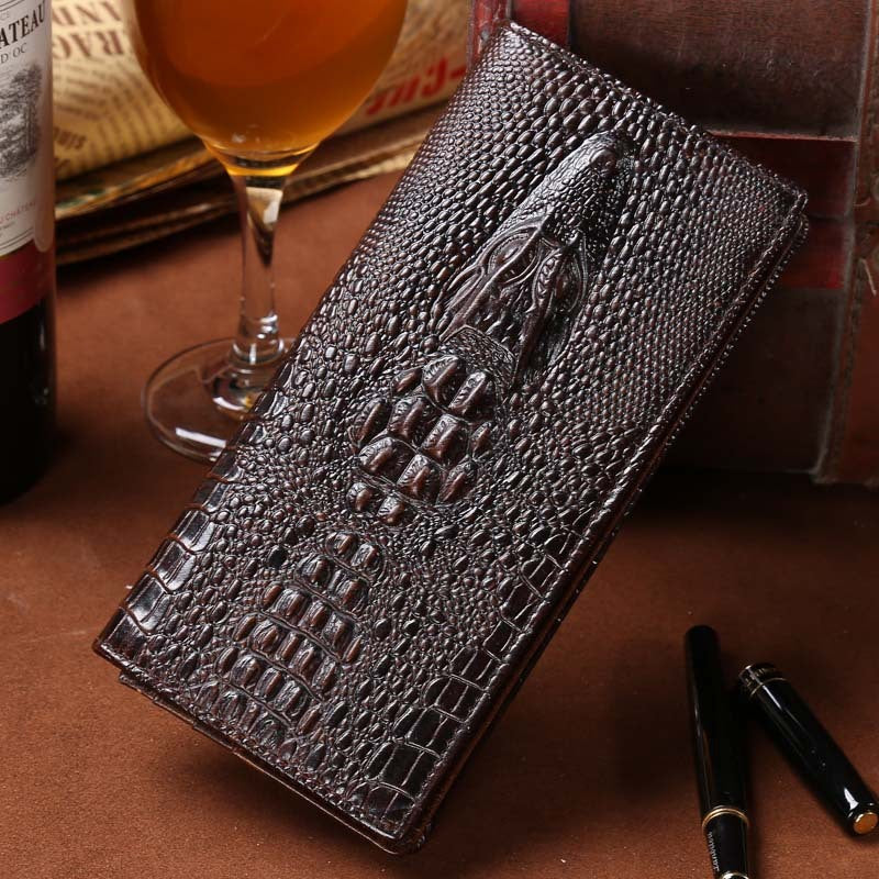crocodile-embossed cowhide wallet - MRSLM
