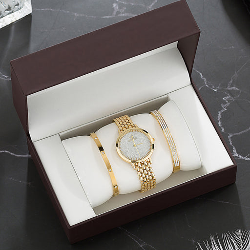 women's gold quartz watch, view 4 - MRSLM