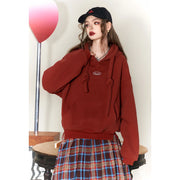 Plus size geometric hooded fleece hoodie, view 6 - MRSLM
