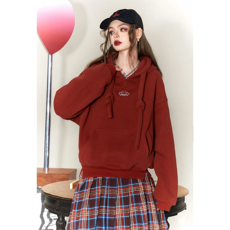 Plus size geometric hooded fleece hoodie, view 6 - MRSLM