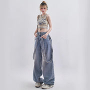 retro ribbon distressed jeans, view 3 - MRSLM
