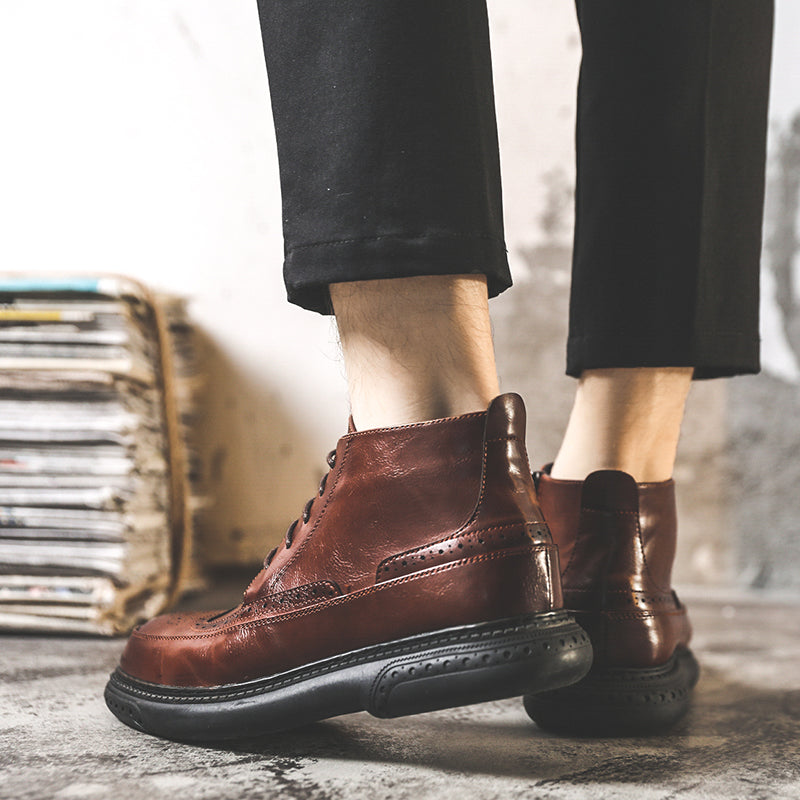 men's vintage leather ankle boots, view 5 - MRSLM