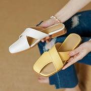 genuine leather rome style mules, view 6 - MRSLM
