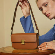 Women's small square leather crossbody bag, view 6 - MRSLM