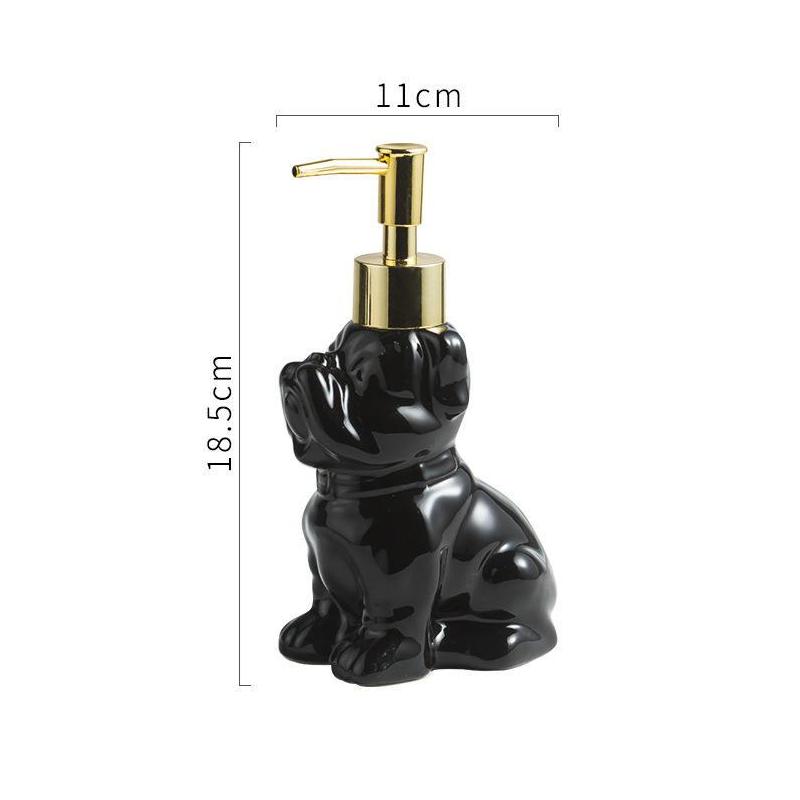 Dispensador de sabonete em cerâmica em formato de cachorro, 280 ml