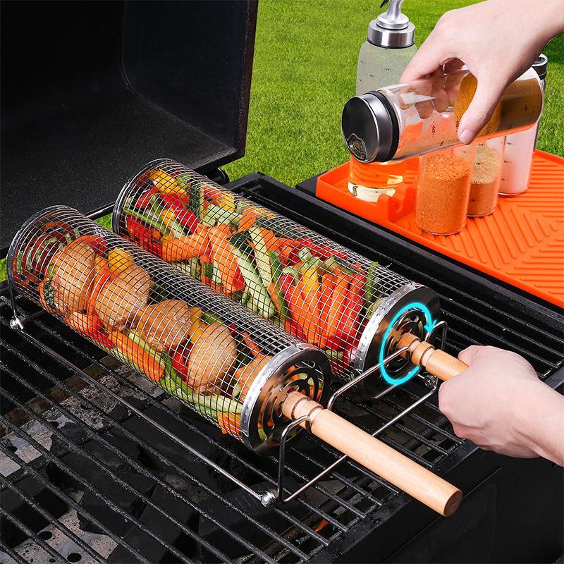 stainless steel bbq rolling basket - MRSLM
