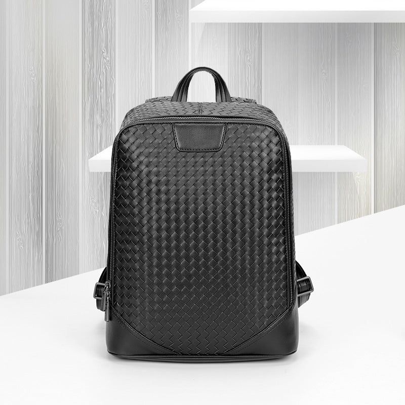Men's Woven Business Casual Backpack Travel Large Capacity