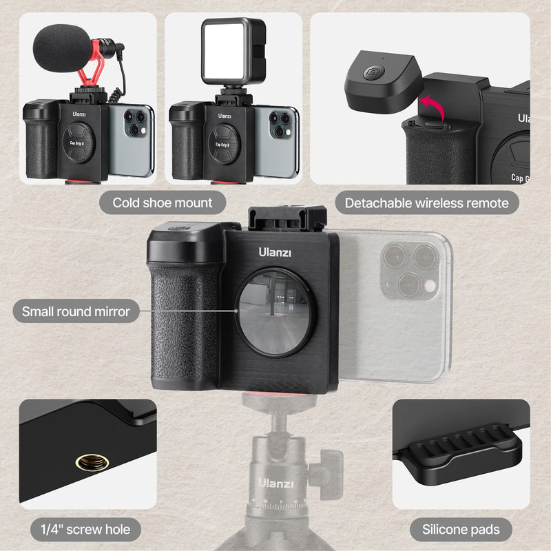 selfie hand grip with Bluetooth shutter, view 7 - MRSLM