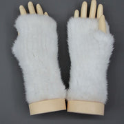 Comfortable winter fur half finger gloves, view 4 - MRSLM