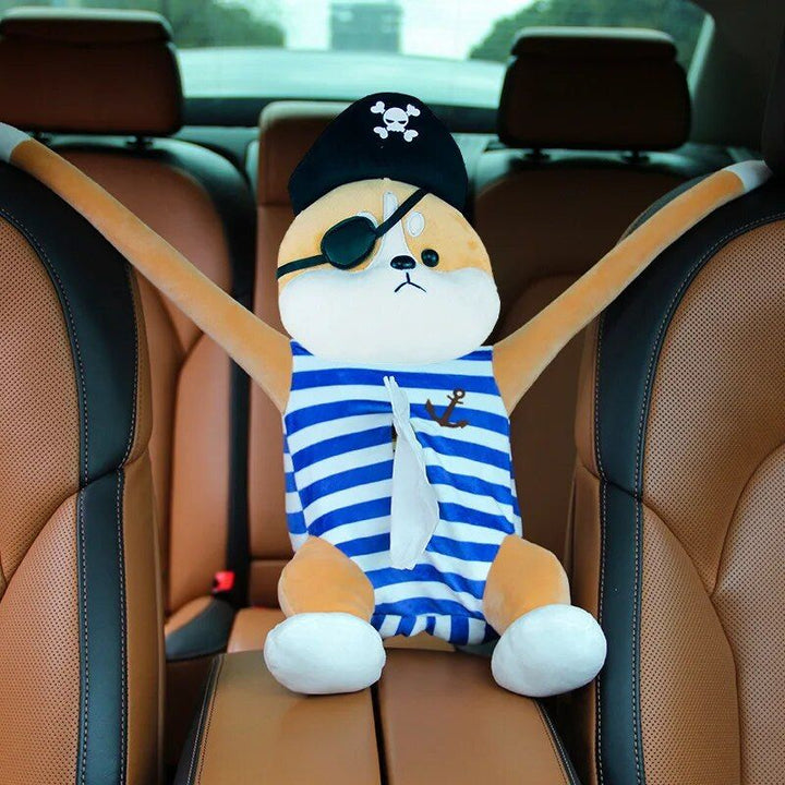 Cute Cartoon Car Tissue Holder - Sun Visor & Armrest Compatible