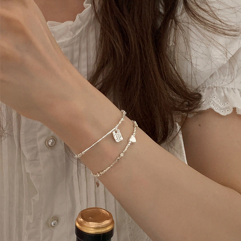 Women's S925 Sterling Silver Love Square Brand Bracelet