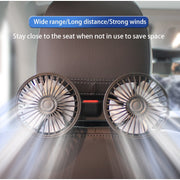 dual-head car seat cooling fan, view 4 - MRSLM