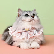 cute lace bowtie pet bib, view 4 - MRSLM