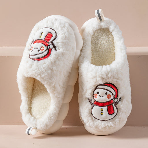 snowman plush house slippers, view 10 - MRSLM