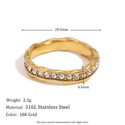 gold plated wave ring, view 3 - MRSLM