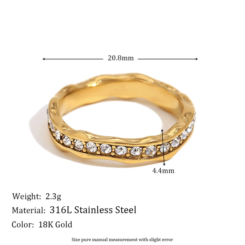 gold plated wave ring, view 3 - MRSLM