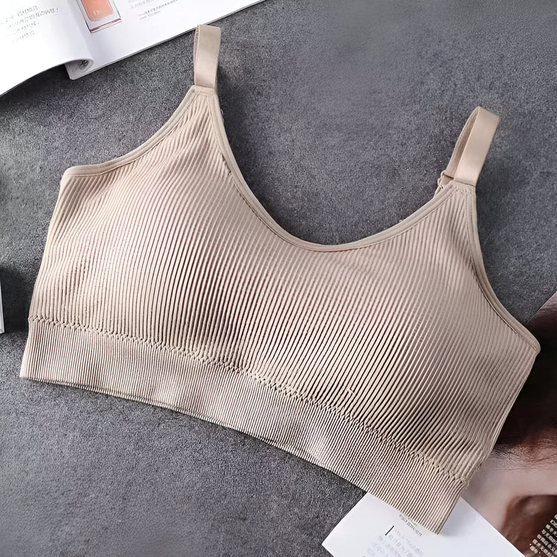 seamless wire-free women's fitness bralette, view 6 - MRSLM