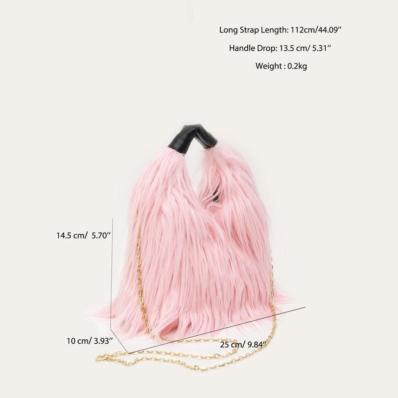 faux fur bucket bag, view 8 - MRSLM