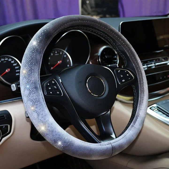 Universal Four Seasons Anti-Skid Steering Wheel Cover with Diamond Velvet Style