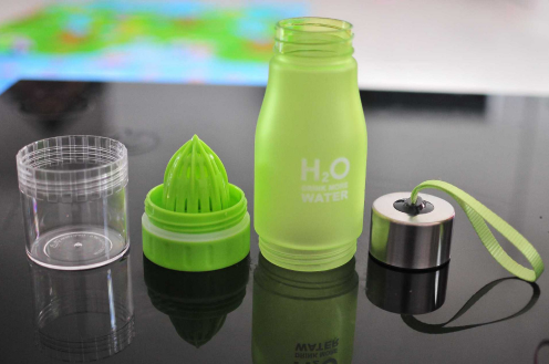colorful frosted plastic water bottle, view 3 - MRSLM