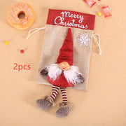 Christmas gnome burlap gift bag, view 7 - MRSLM