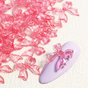 candy pink bow nail charms - MRSLM
