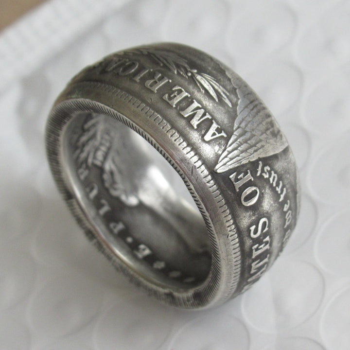 Antique Coin US Morgan Silver Dollar Ring