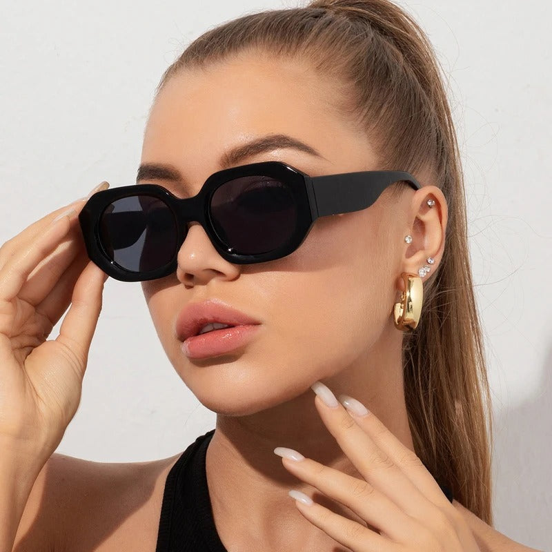 Vintage Square Sunglasses - Small Polygon Frame Fashion Eyewear UV400