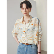 chic summer silk blouse, view 3 - MRSLM