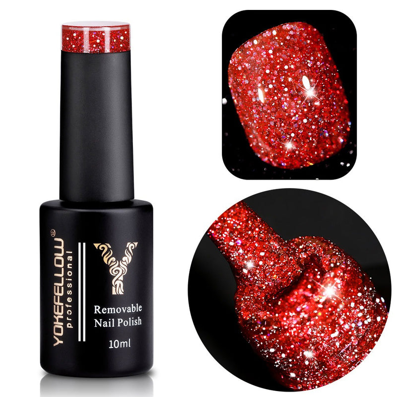 Esmalte em gel com glitter refletivo, 10ml